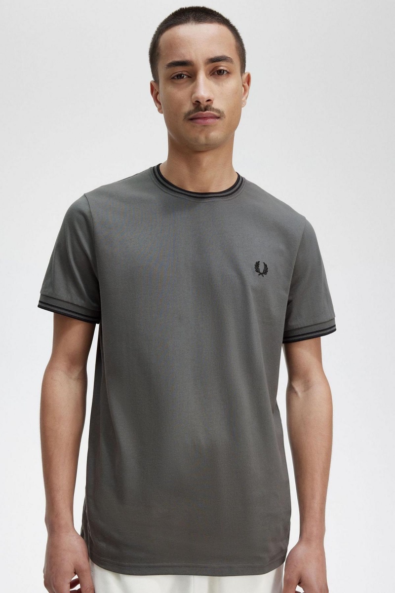 Camiseta Fred Perry Twin Tipped Hombre Verde | CLXMI84466