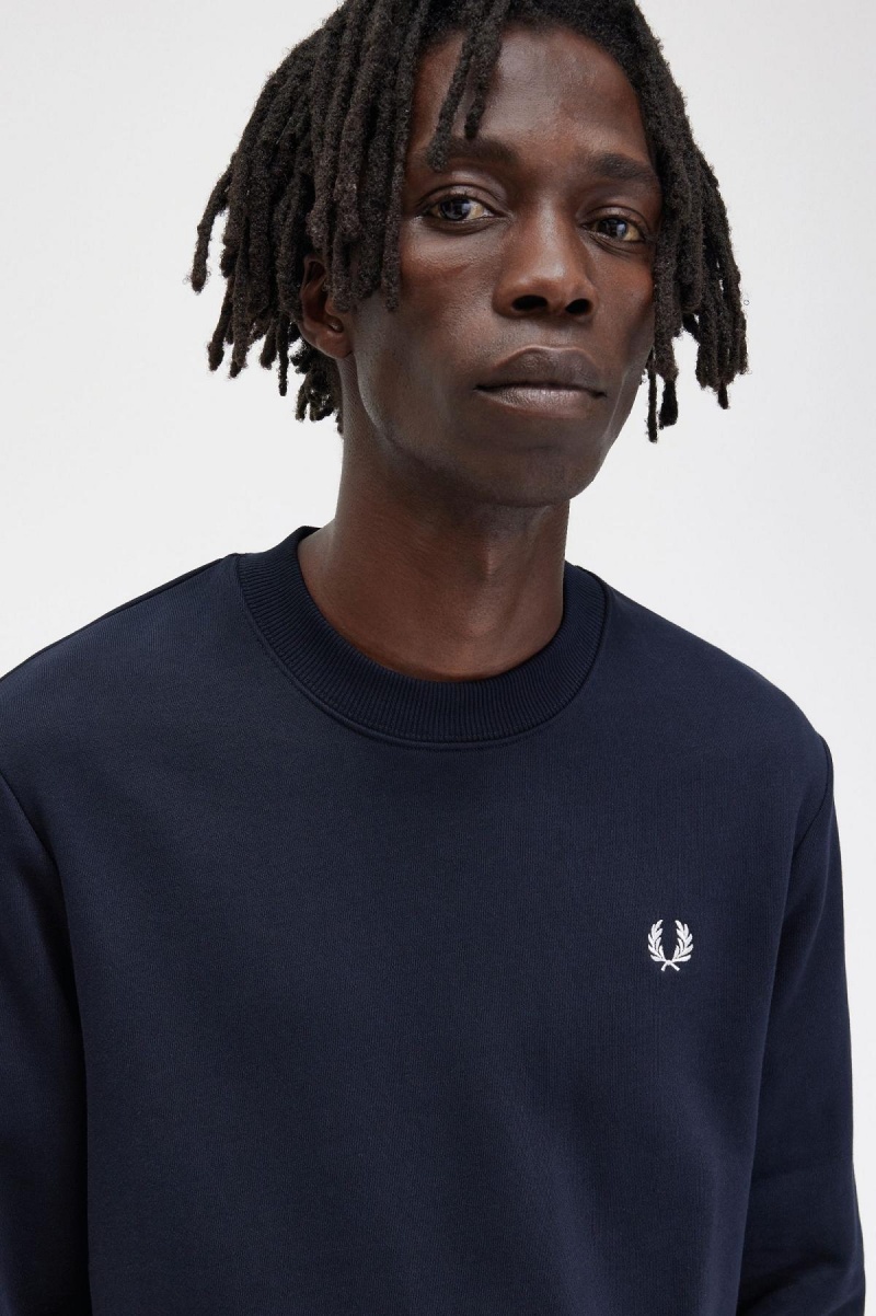 Chandals Fred Perry Crew Neck Sweatshirt Hombre Azul Marino | CLCIF44441