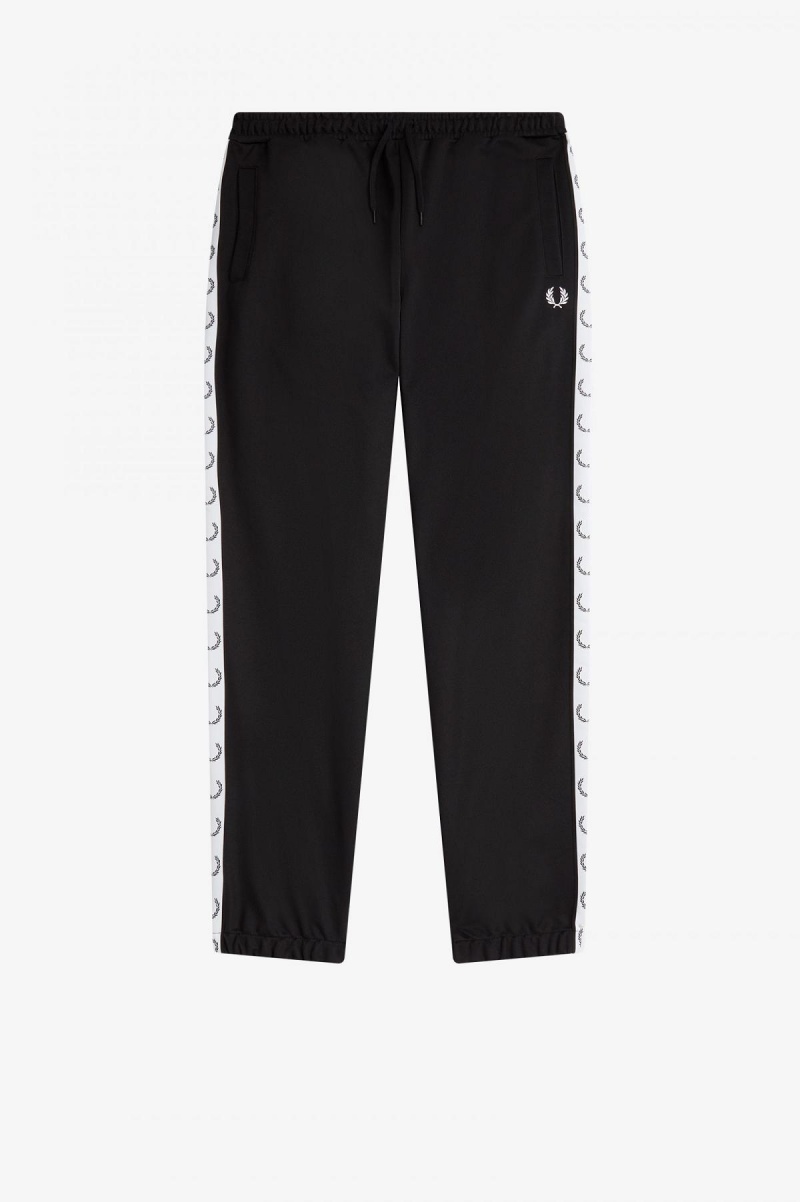 Chandals Fred Perry Taped Pista Pant Hombre Negras | QCLWA77053