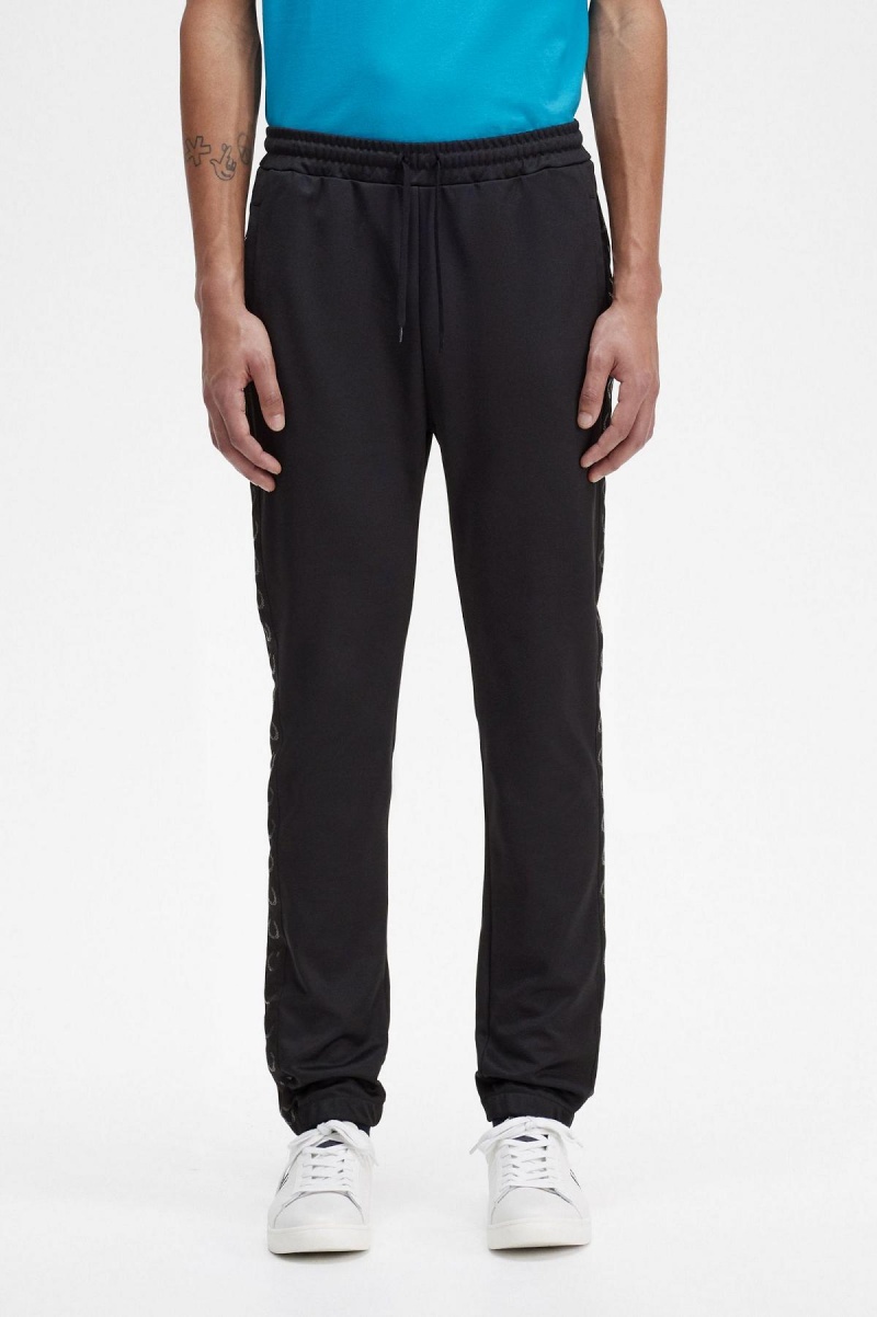 Chandals Fred Perry Taped Pista Pants Hombre Negras Negras | CLJVR84535