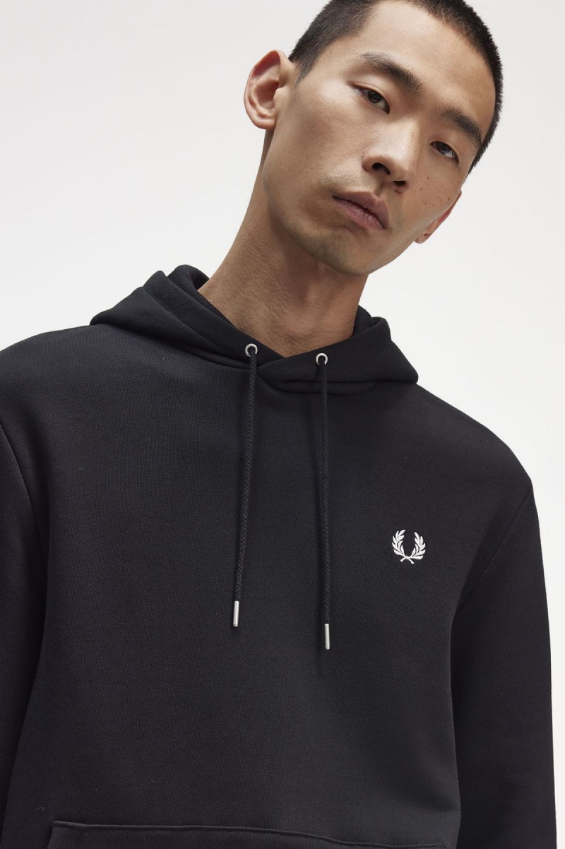 Chandals Fred Perry Tipped Encapuchado Sweatshirt Hombre Negras | LCLSX93574