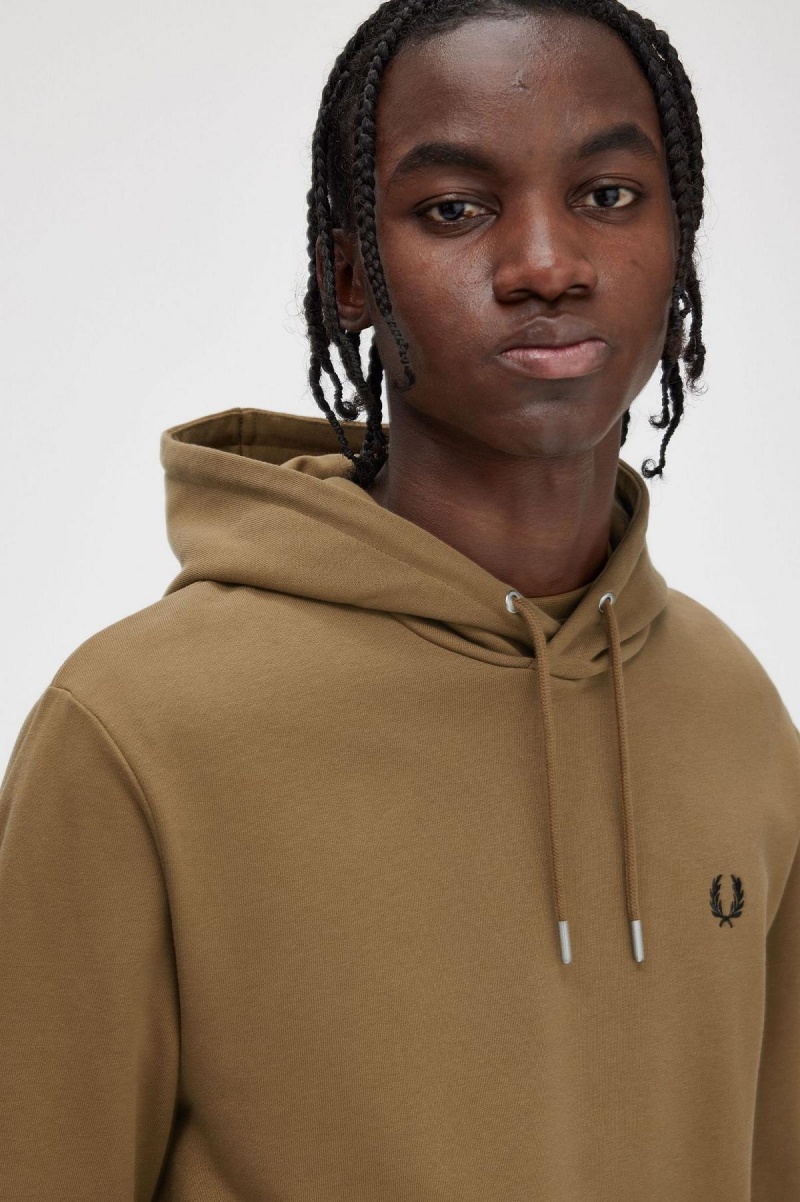 Chandals Fred Perry Tipped Encapuchado Sweatshirt Hombre Shaded Stone / Burnt Tobacco | BCLSO73945