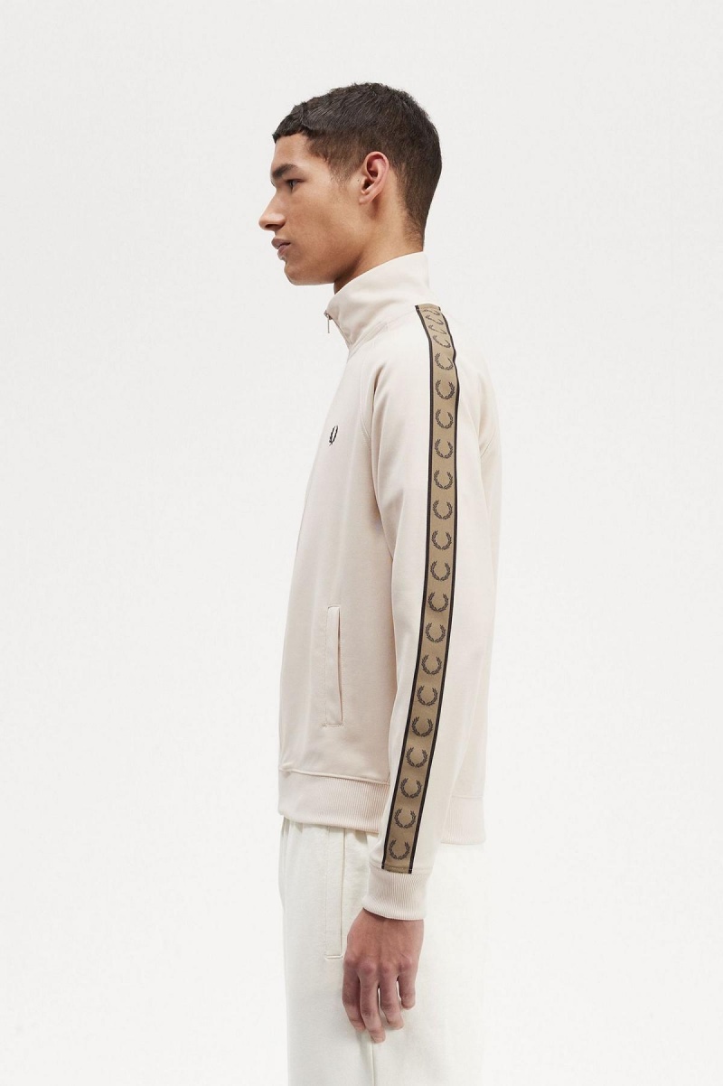 Chaqueta de Chandal Fred Perry Contrast Tape Hombre Oatmeal / Shaded Stone | CLDFL19836