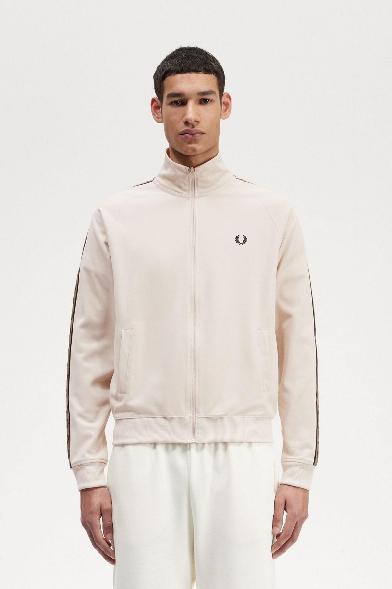 Chaqueta de Chandal Fred Perry Contrast Tape Hombre Oatmeal / Shaded Stone | CLDFL19836