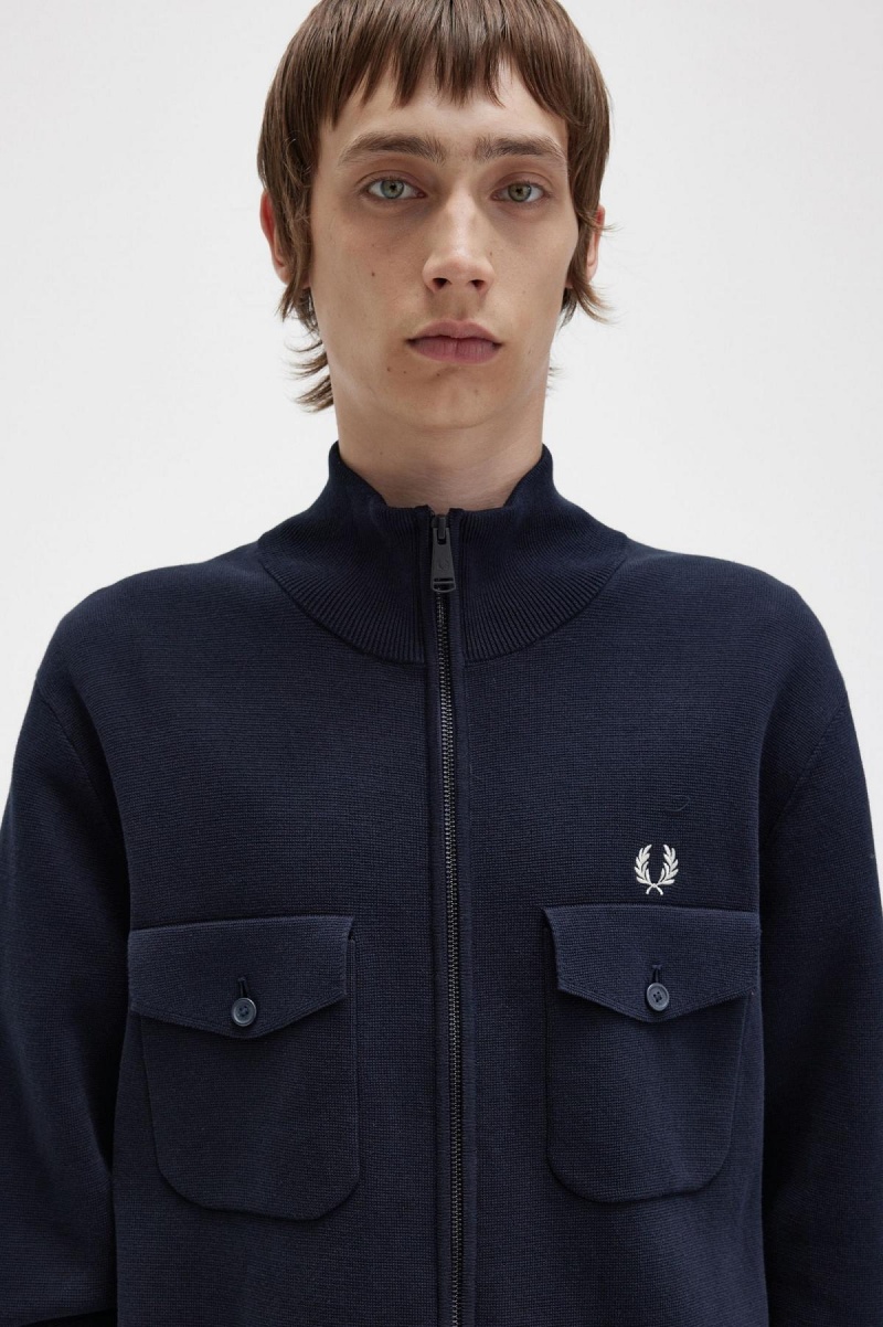 Chaqueta de Chandal Fred Perry De Punto Hombre Azul Marino | SCLVO32617