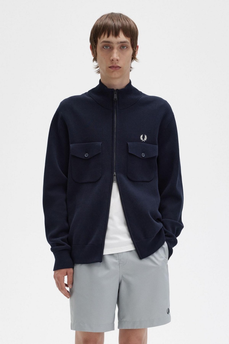 Chaqueta de Chandal Fred Perry De Punto Hombre Azul Marino | SCLVO32617