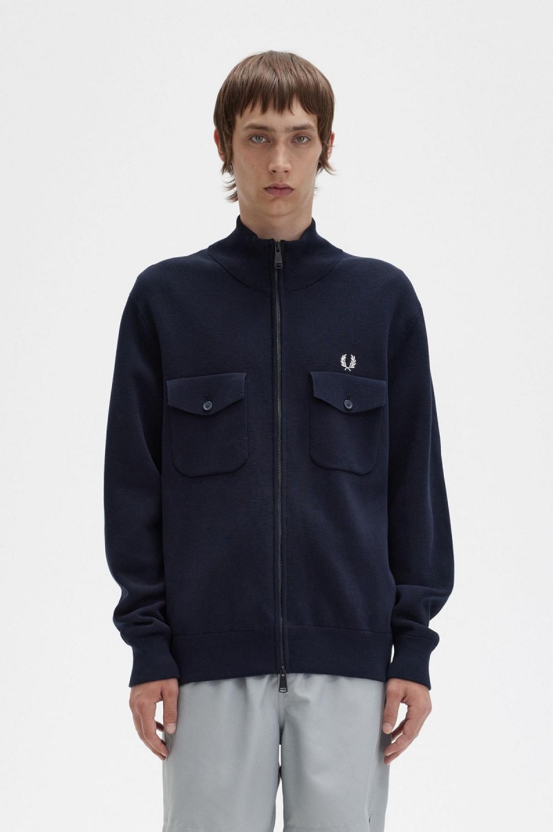 Chaqueta de Chandal Fred Perry De Punto Hombre Azul Marino | SCLVO32617