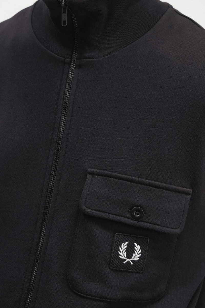 Chaqueta de Chandal Fred Perry Funnel Neck Hombre Negras | SCLNY72460