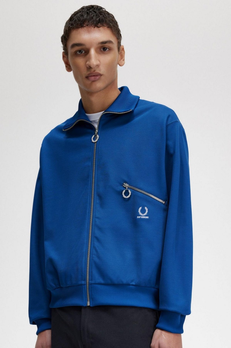 Chaqueta de Chandal Fred Perry Printed Hombre Azul Real Azules | CLDYB29063