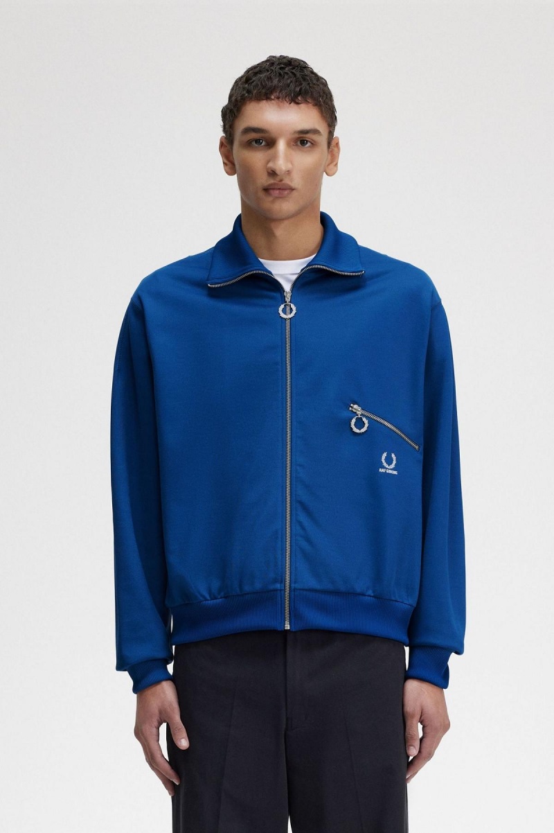 Chaqueta de Chandal Fred Perry Printed Hombre Azul Real Azules | CLDYB29063