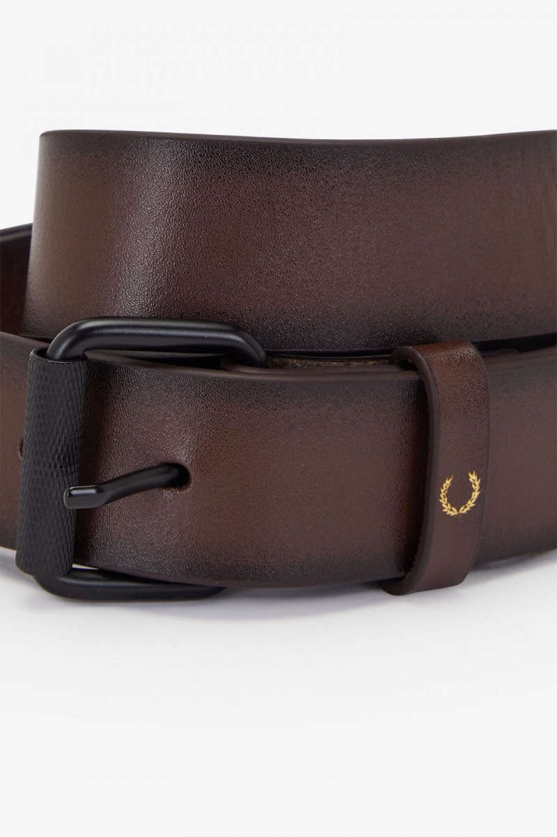 Cinturón Fred Perry Burnished Cuero Accessories Burnt Tobacco | SCLNY99994