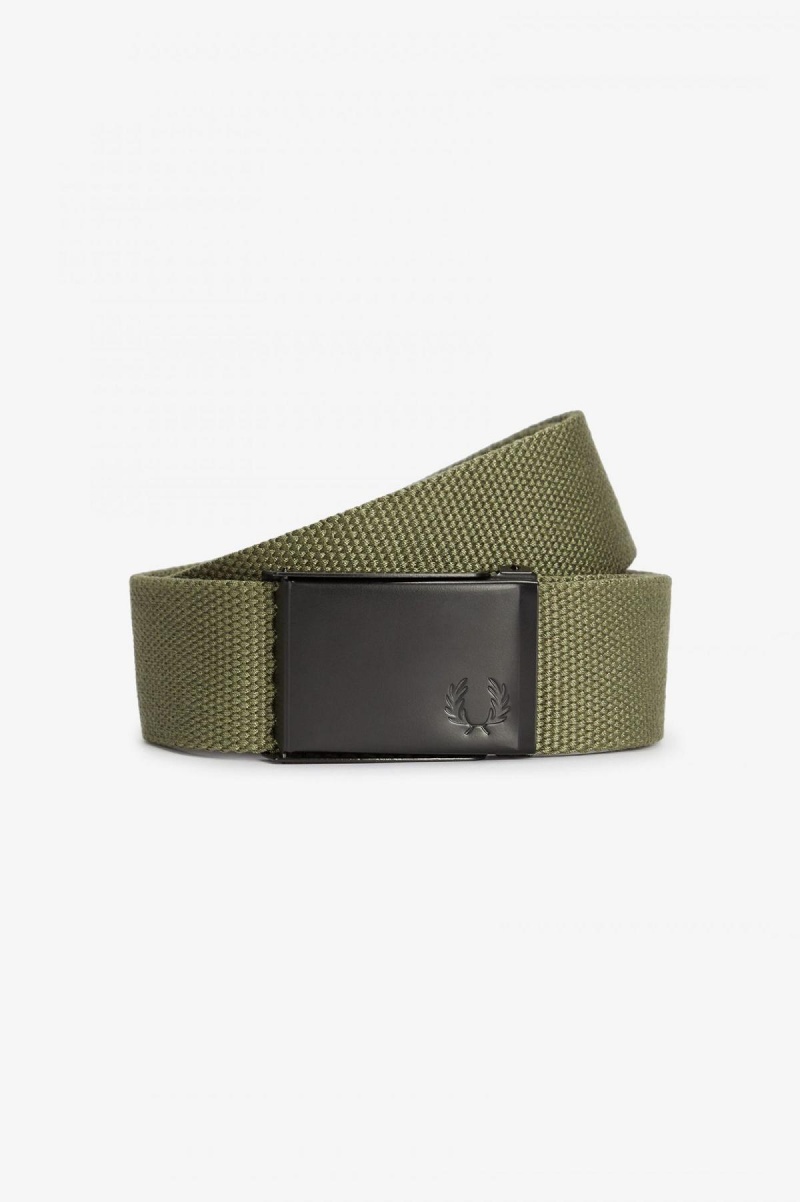 Cinturón Fred Perry Estampadas Branded Webbing Accessories Verde | CLZPD94660