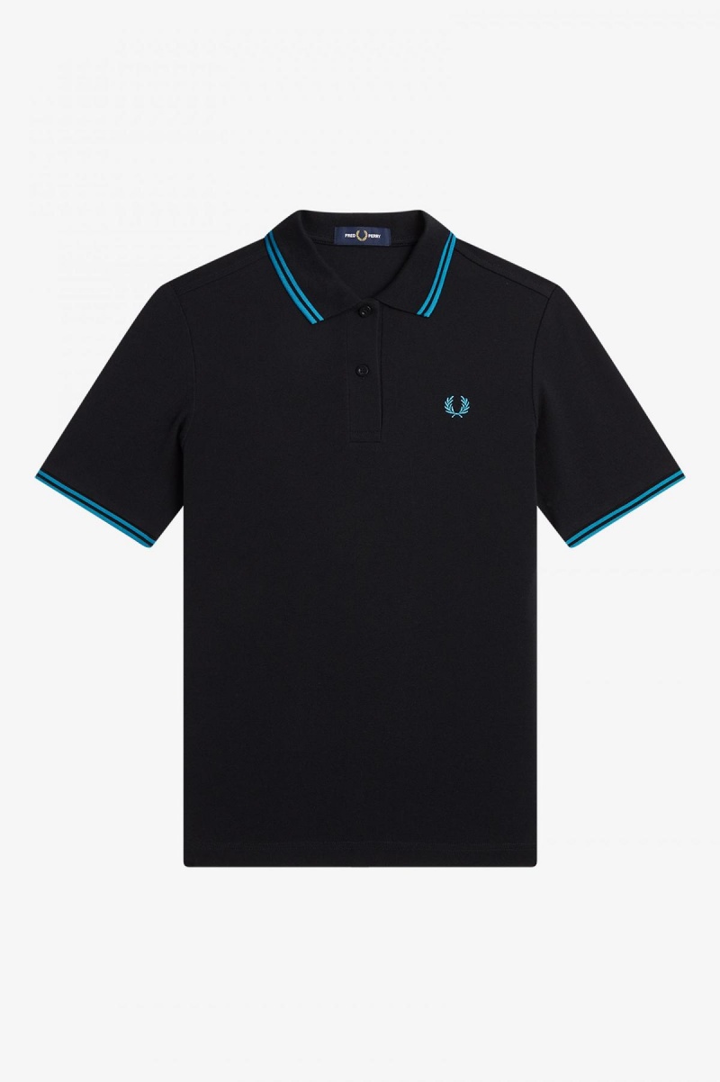 Fred Perry Shirt Fred Perry G3600 Mujer Negras Azules Azules | XCLGW39596