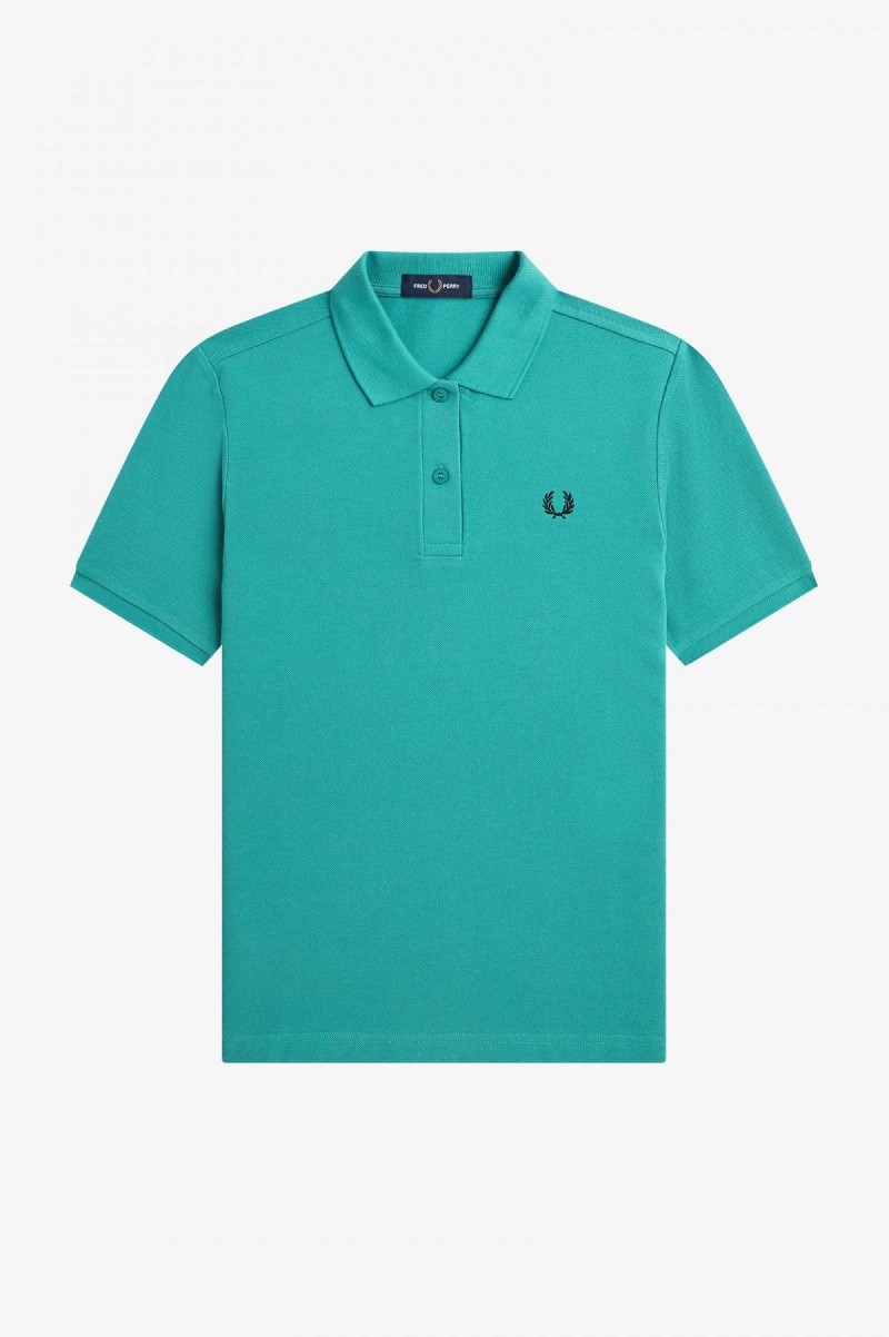 Fred Perry Shirt Fred Perry G6000 Mujer Verde Menta Oscuro Negras | CLJBT43275