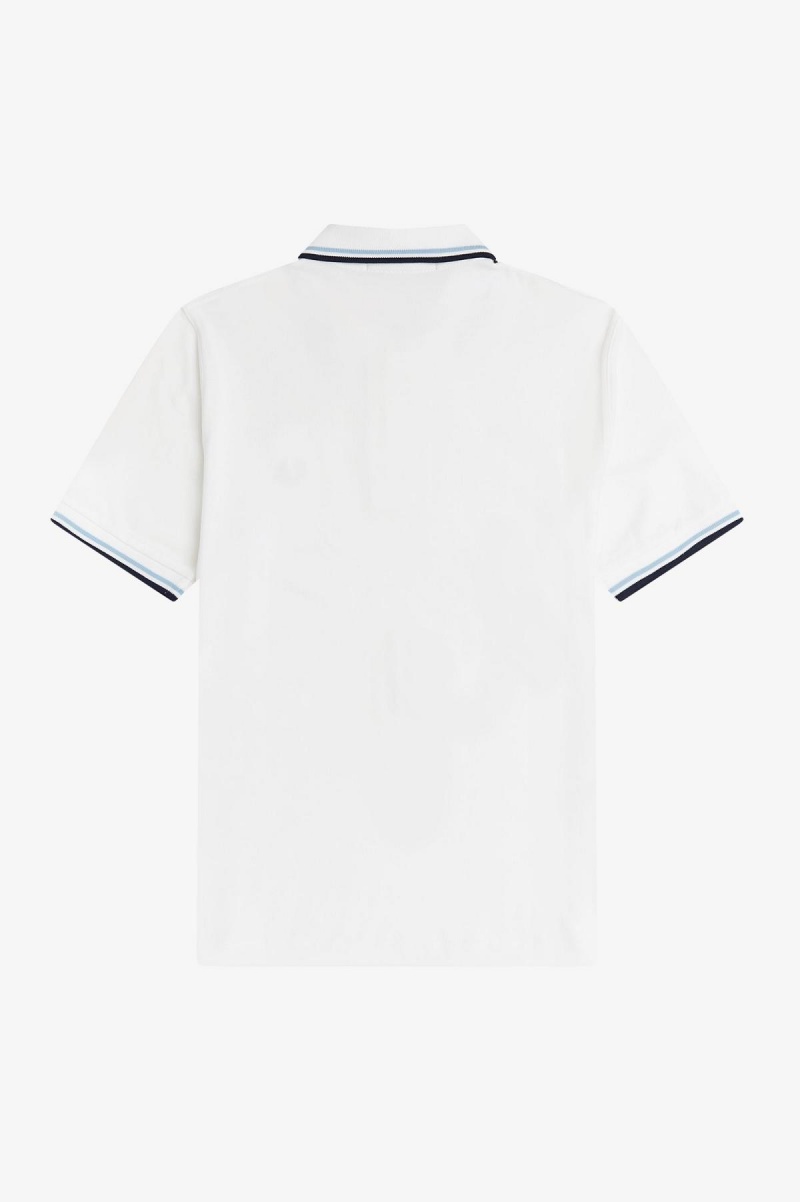 Fred Perry Shirt Fred Perry M12 Hombre Blancas Azul Marino | CLJZR89244