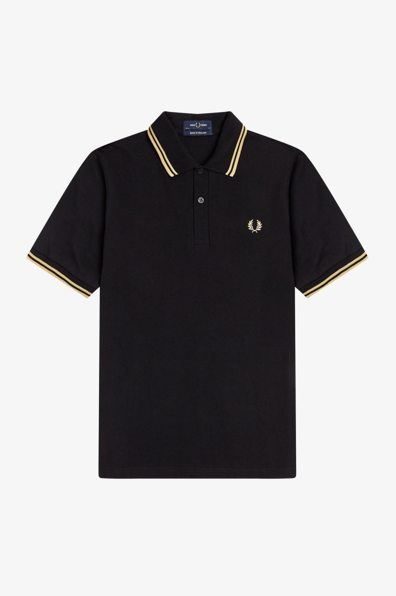 Fred Perry Shirt Fred Perry M12 Hombre Negras | CLZPD22290