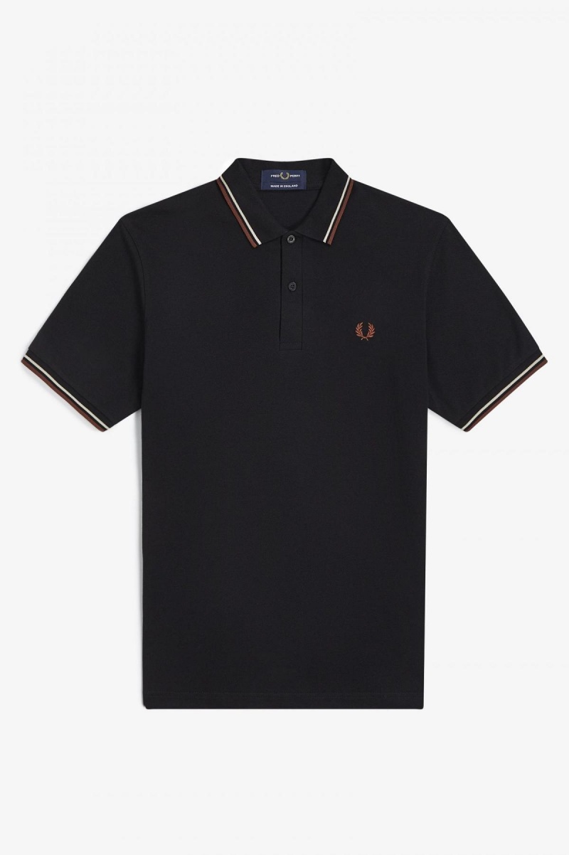 Fred Perry Shirt Fred Perry M12 Hombre Negras Marrones | CLIIZ66346