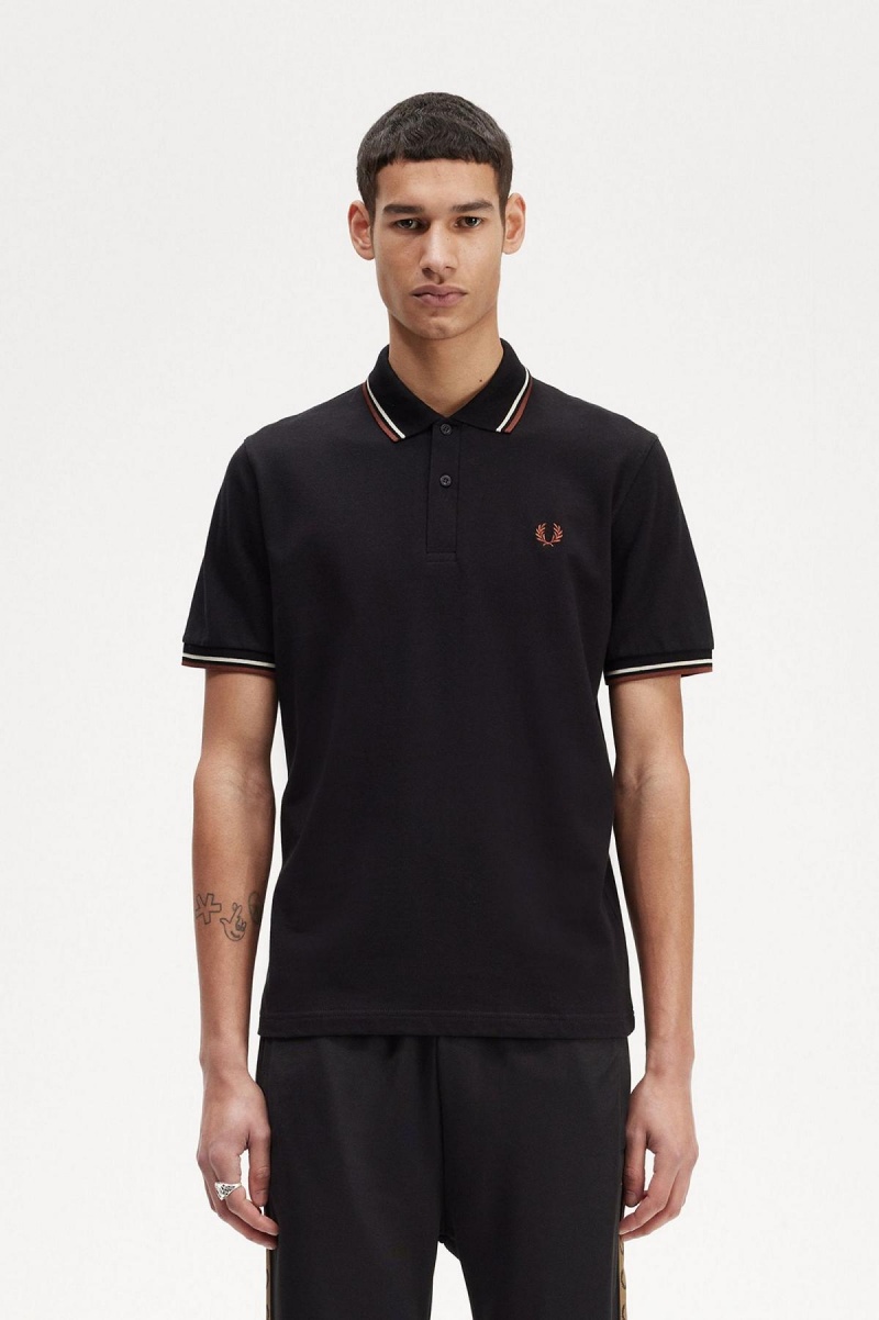 Fred Perry Shirt Fred Perry M12 Hombre Negras Marrones | CLIIZ66346