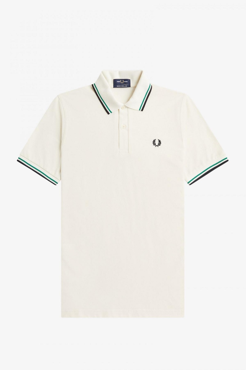 Fred Perry Shirt Fred Perry M12 Hombre Verde Menta Verde Negras | CLJKU10267