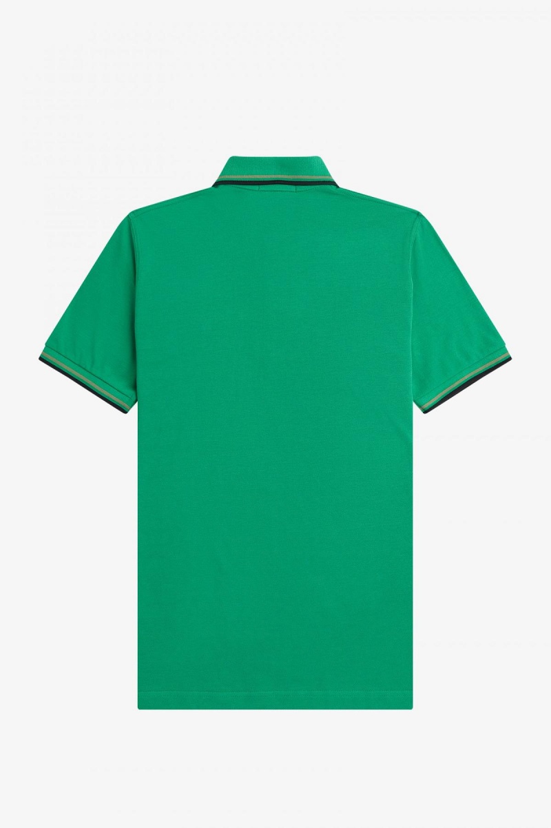 Fred Perry Shirt Fred Perry M12 Hombre Verde Verde Negras | GCLEC15210