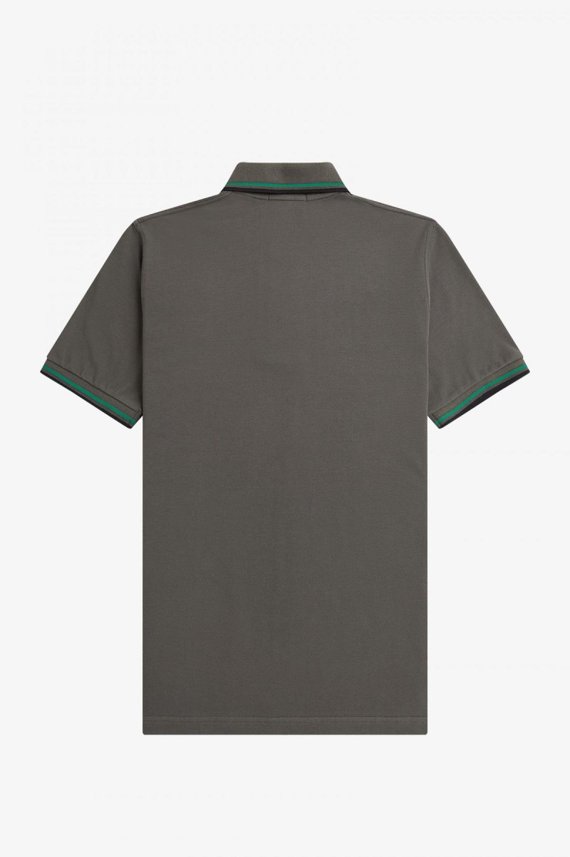 Fred Perry Shirt Fred Perry M12 Hombre Verde Verde Negras | CLDYB84641