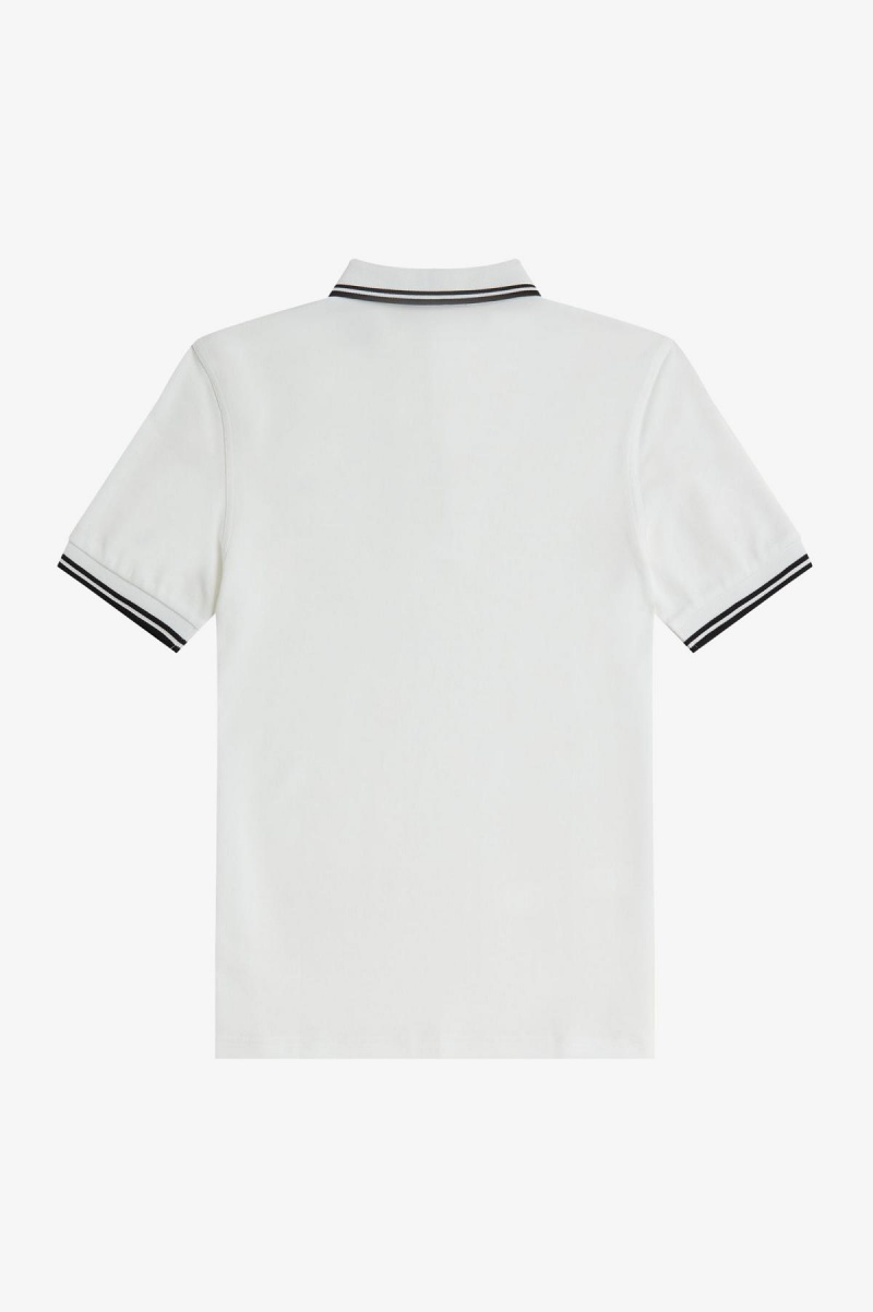 Fred Perry Shirt Fred Perry M3600 Hombre Blancas Negras Negras | CLIIZ41011