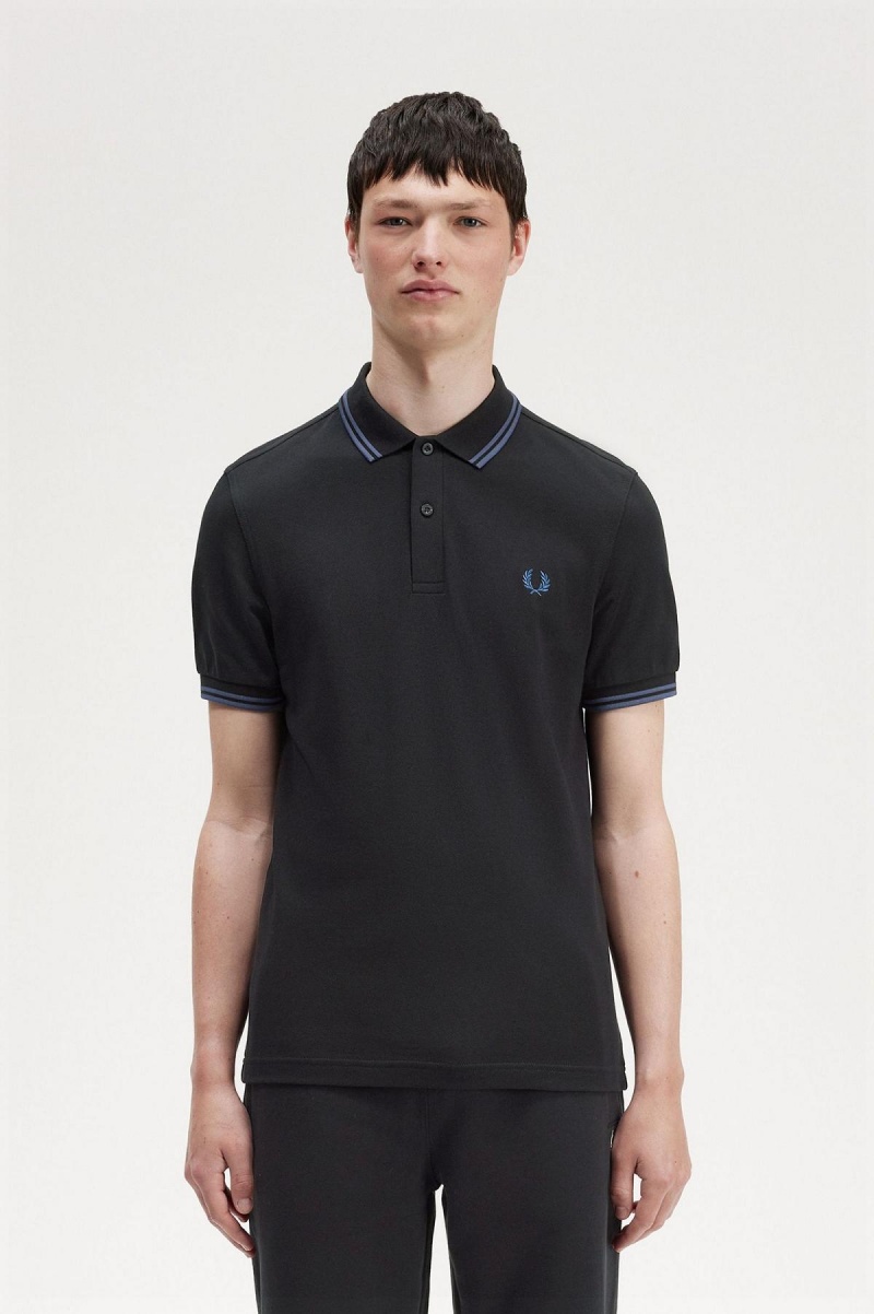 Fred Perry Shirt Fred Perry M3600 Hombre Negras Azules Azules | ACLDF74600