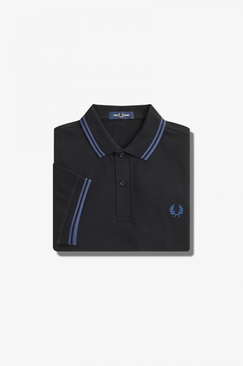 Fred Perry Shirt Fred Perry M3600 Hombre Negras Azules Azules | ACLDF74600