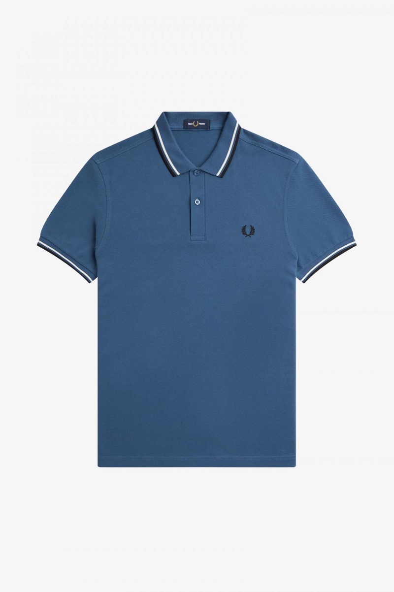 Fred Perry Shirt Fred Perry M3600 Hombre Azules Blancas Negras | TCLPQ40752