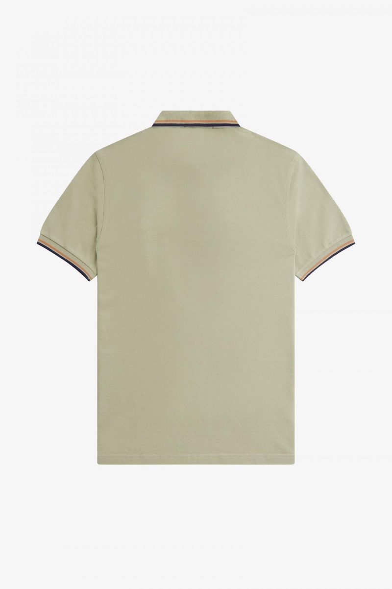 Fred Perry Shirt Fred Perry M3600 Hombre Verde Menta Azul Marino | CLEAH64727