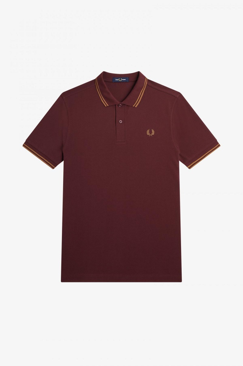 Fred Perry Shirt Fred Perry M3600 Hombre Oxblood / Shaded Stone / Shaded Stone | ZCLMJ72669