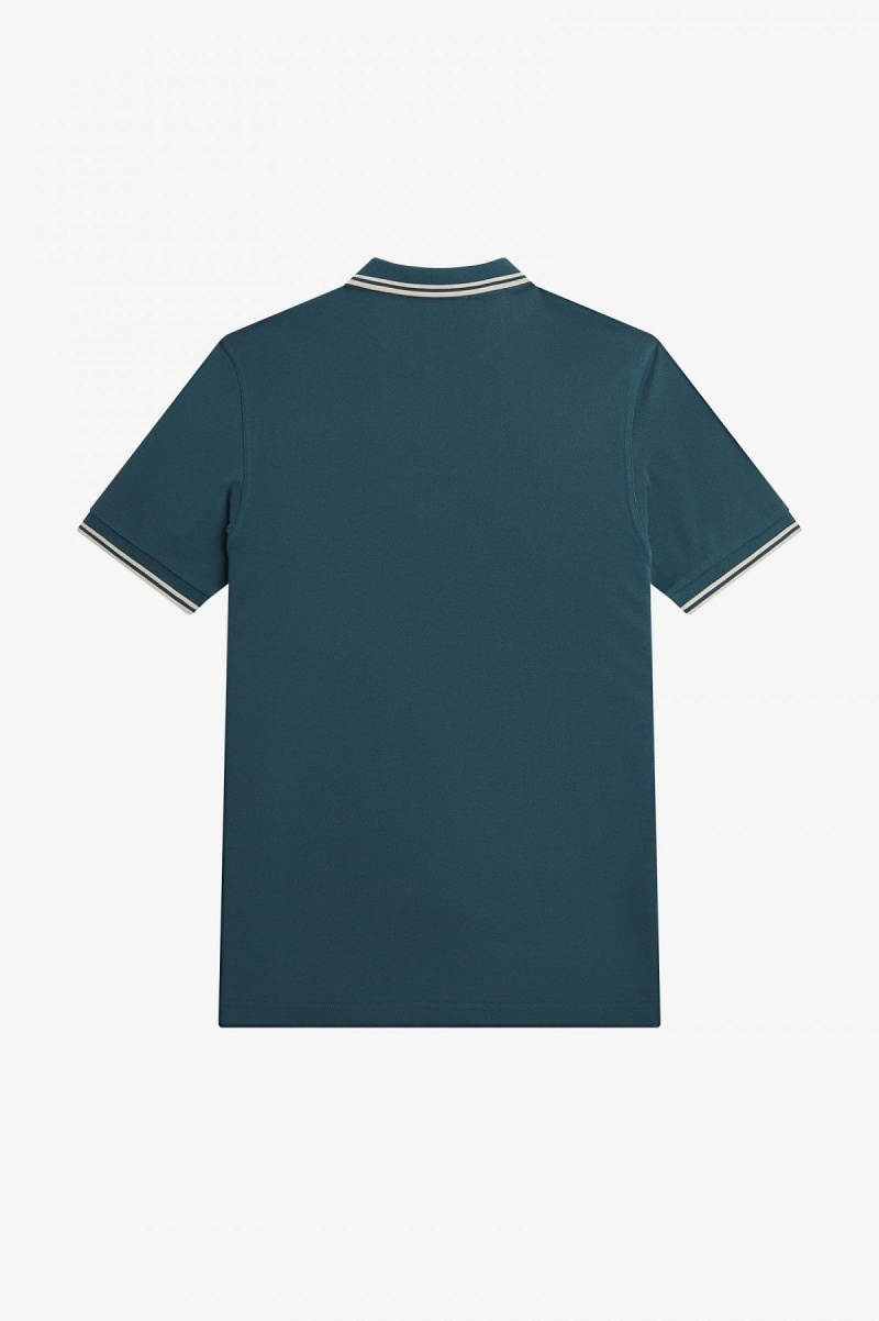 Fred Perry Shirt Fred Perry M3600 Hombre Azules Verde Menta Verde Menta | MCLFT74890