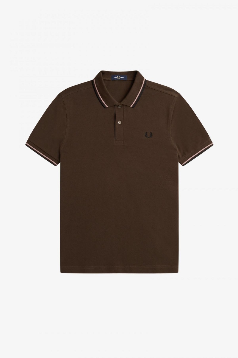 Fred Perry Shirt Fred Perry M3600 Hombre Rosas Oscuro Negras | UCLND86919