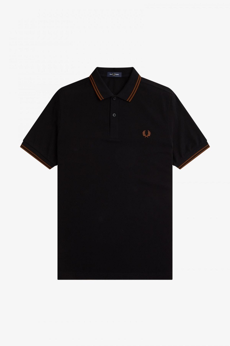 Fred Perry Shirt Fred Perry M3600 Hombre Negras Marrones Marrones | CLEAH40169