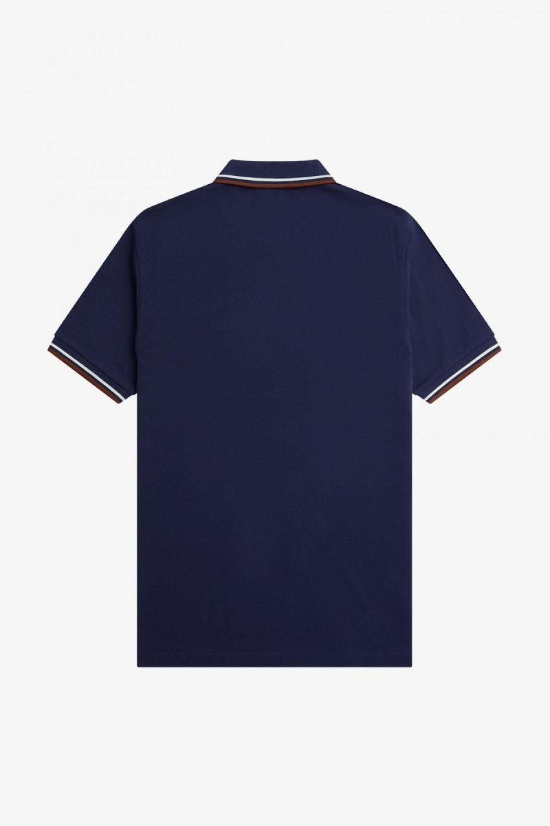 Fred Perry Shirt Fred Perry M3600 Hombre Azul Marino Marrones | GCLUC69176