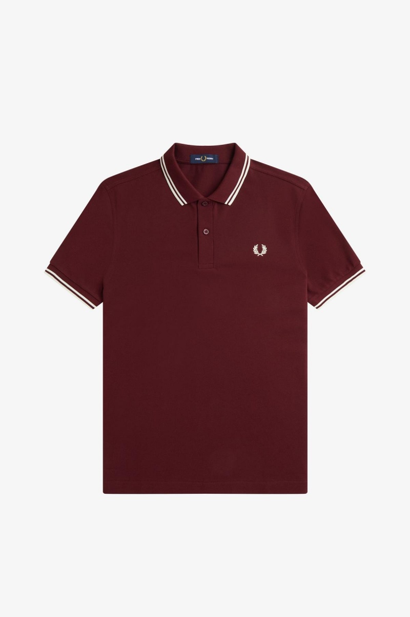 Fred Perry Shirt Fred Perry M3600 Hombre Oxblood / Ecru / Ecru | XCLBH95145