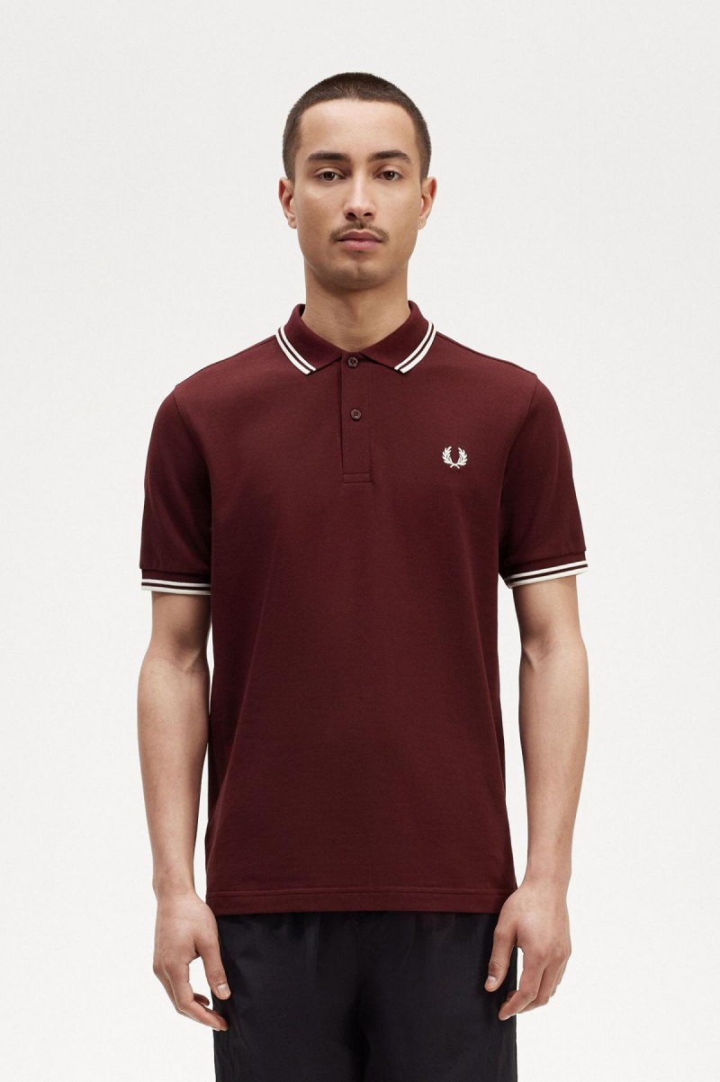 Fred Perry Shirt Fred Perry M3600 Hombre Oxblood / Ecru / Ecru | XCLBH95145