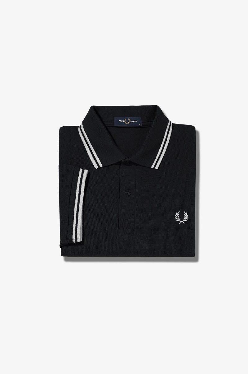 Fred Perry Shirt Fred Perry M3600 Hombre Negras Blancas Blancas | CLZPD96742