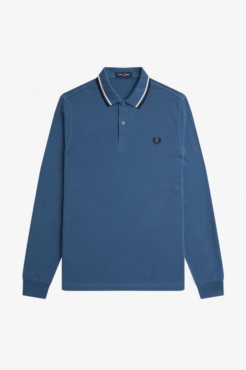 Fred Perry Shirt Fred Perry M3636 Hombre Azules Blancas Negras | BCLSO66992