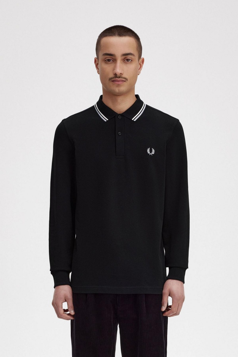 Fred Perry Shirt Fred Perry M3636 Hombre Negras | DCLVO41876