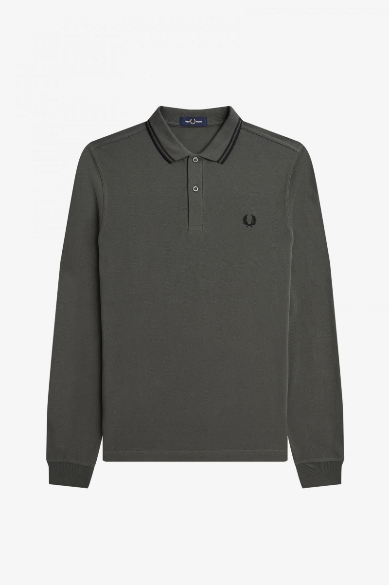 Fred Perry Shirt Fred Perry M3636 Hombre Verde Negras Negras | CLEGJ92907