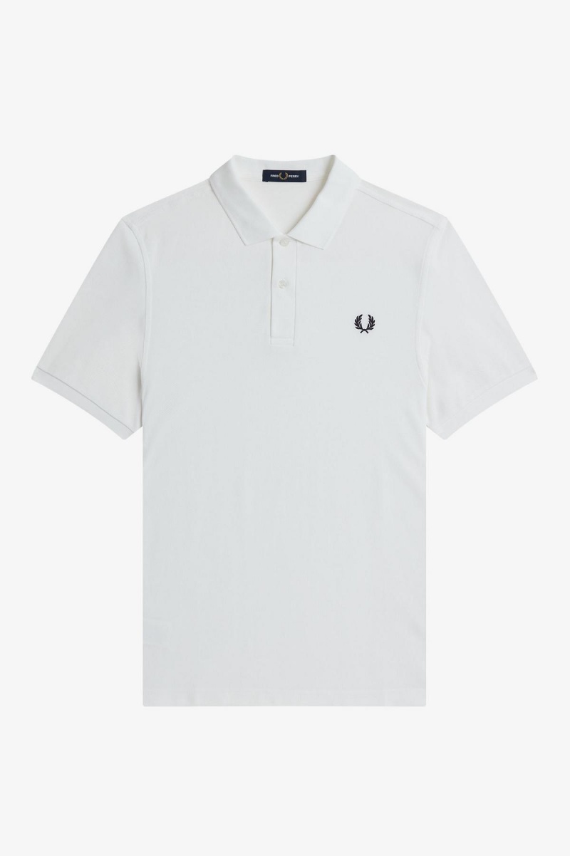 Fred Perry Shirt Fred Perry M6000 Hombre Blancas Azul Marino | CLJVR90887