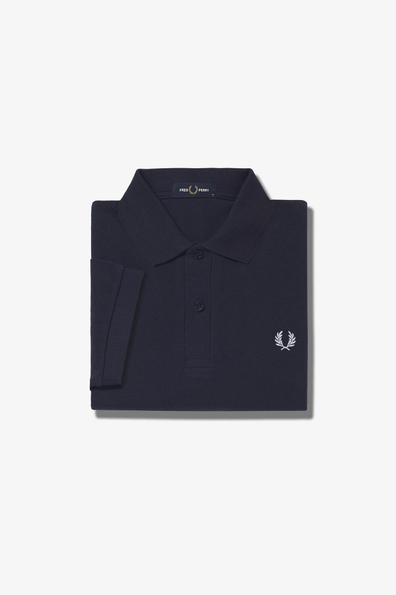 Fred Perry Shirt Fred Perry M6000 Hombre Azul Marino Blancas | QCLUV63237