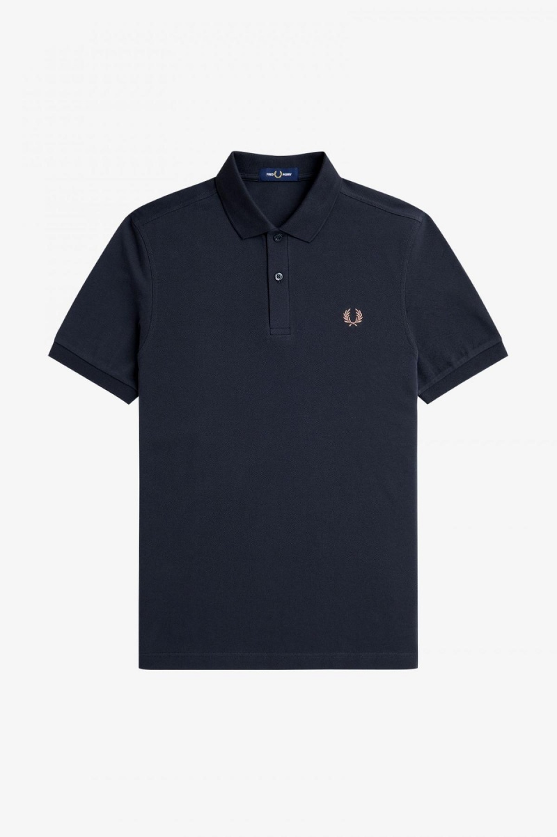 Fred Perry Shirt Fred Perry M6000 Hombre Azul Marino Rosas Oscuro | CLNZX88584