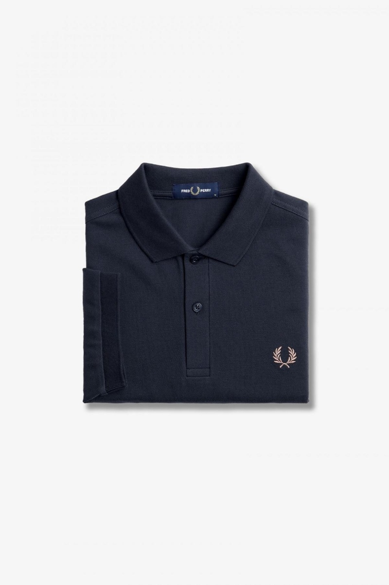 Fred Perry Shirt Fred Perry M6000 Hombre Azul Marino Rosas Oscuro | CLNZX88584