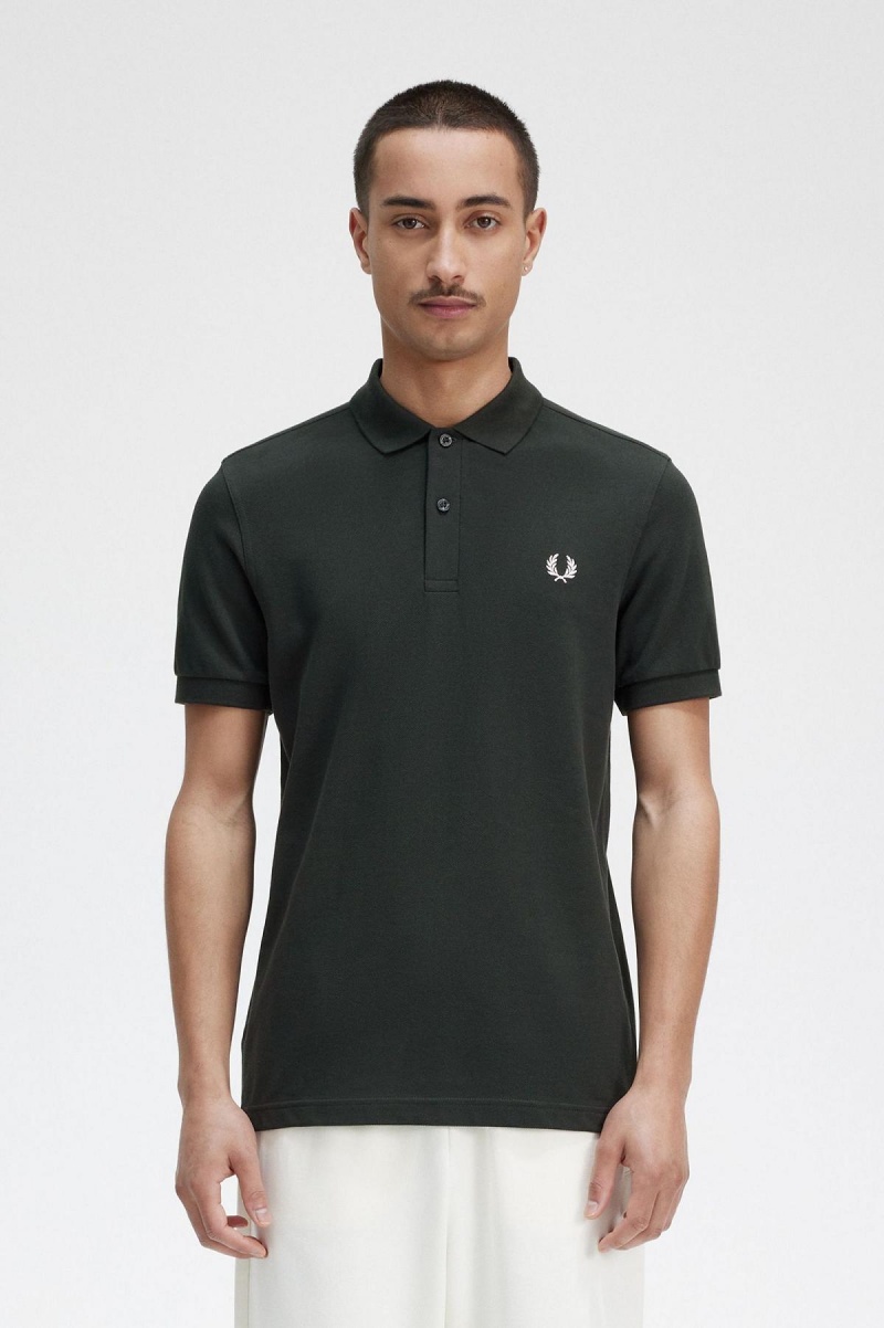 Fred Perry Shirt Fred Perry M6000 Hombre Verde Blancas | XCLBH54086