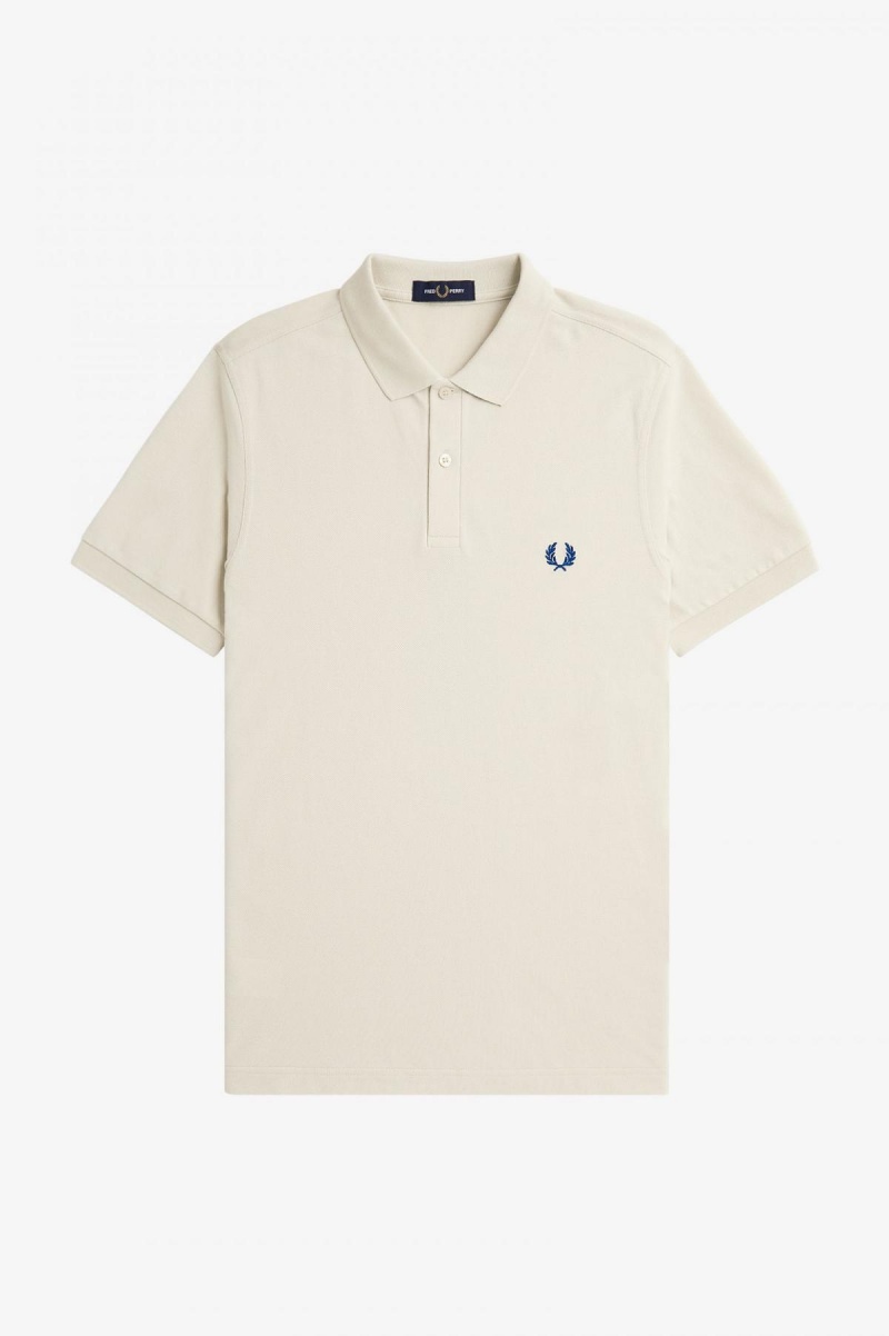 Fred Perry Shirt Fred Perry M6000 Hombre Ecru / Shaded Cobalt | CLNZX33289