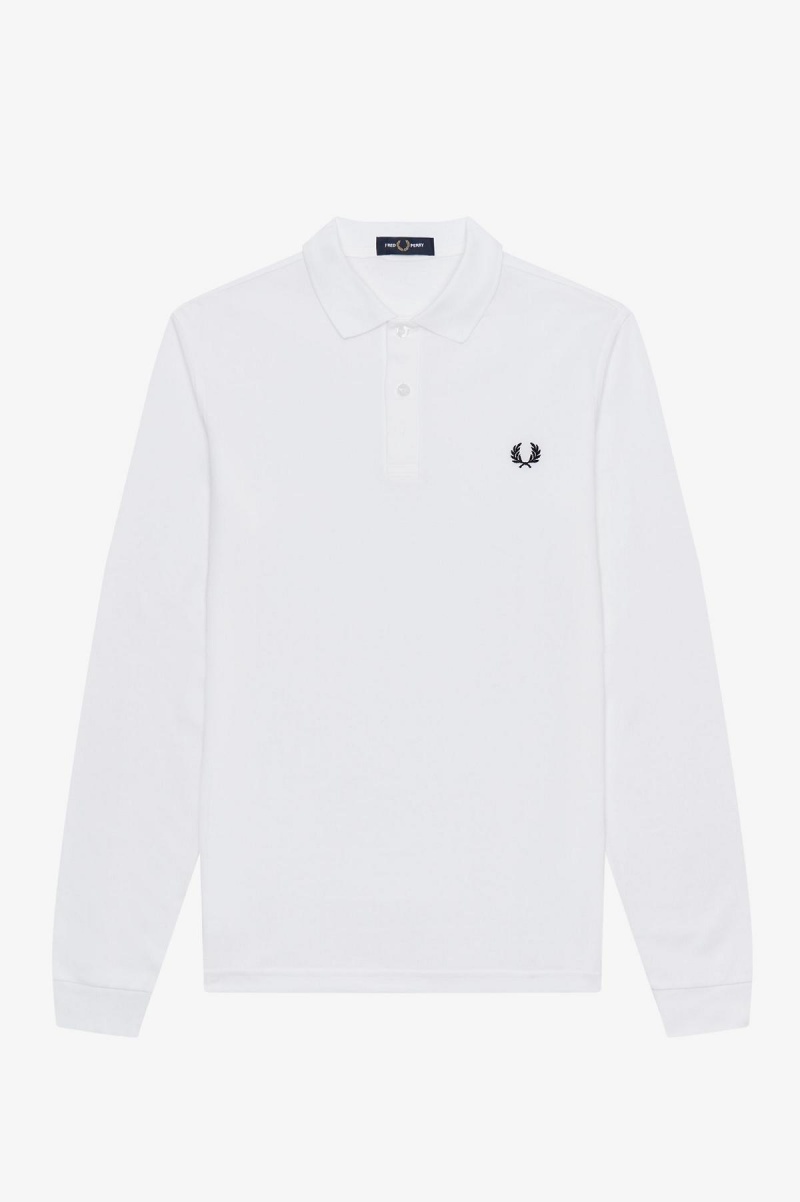 Fred Perry Shirt Fred Perry M6006 Hombre Blancas Azul Marino | CLEAH39472