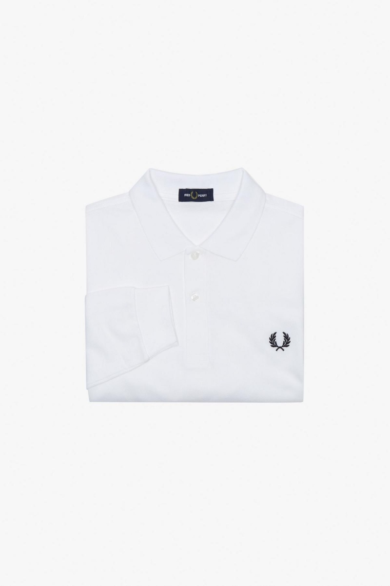 Fred Perry Shirt Fred Perry M6006 Hombre Blancas Azul Marino | CLEAH39472