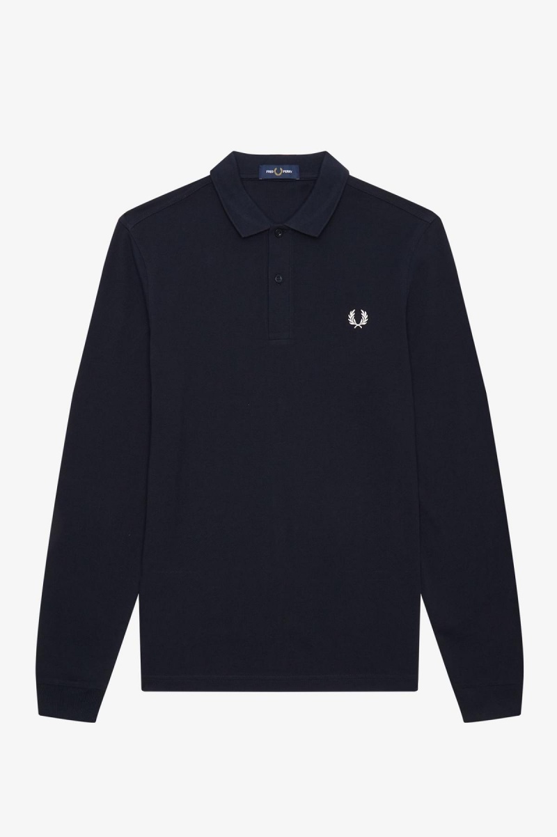 Fred Perry Shirt Fred Perry M6006 Hombre Azul Marino Blancas | QCLUV79017